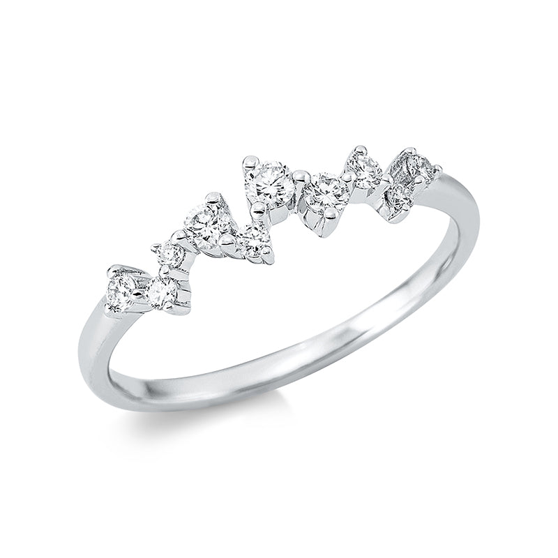Ring 18 kt WG, 10 Brill. 0,23 ct, TW-si
