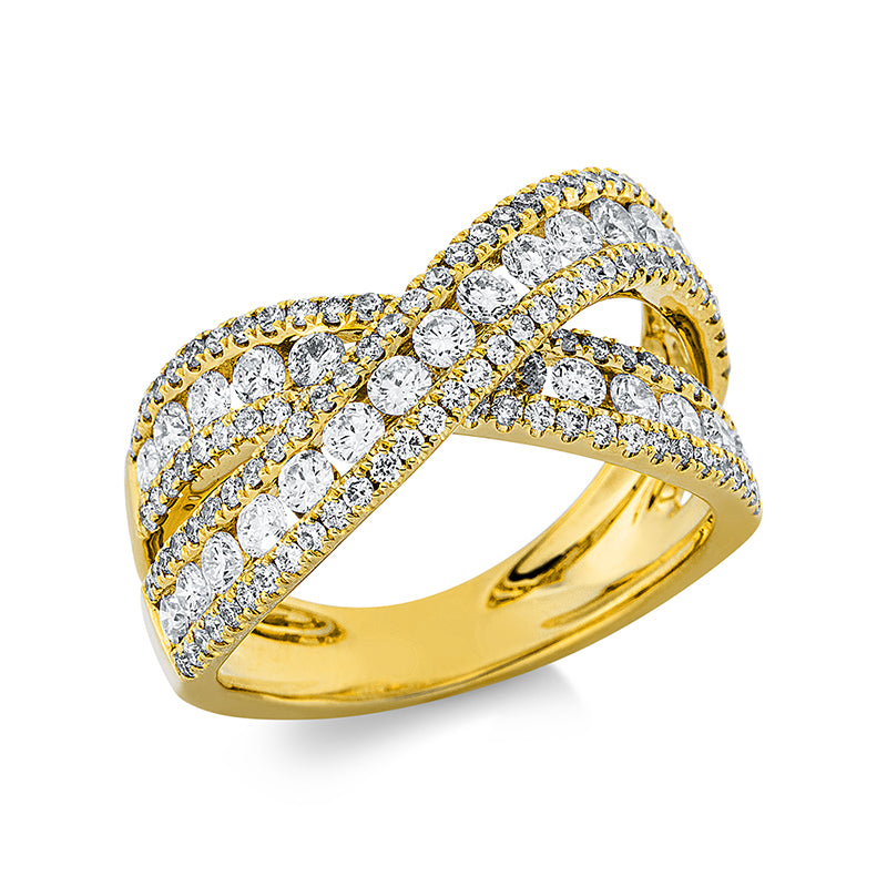 Ring 18 kt GG, 147 Brill. 1,87 ct, TW-si
