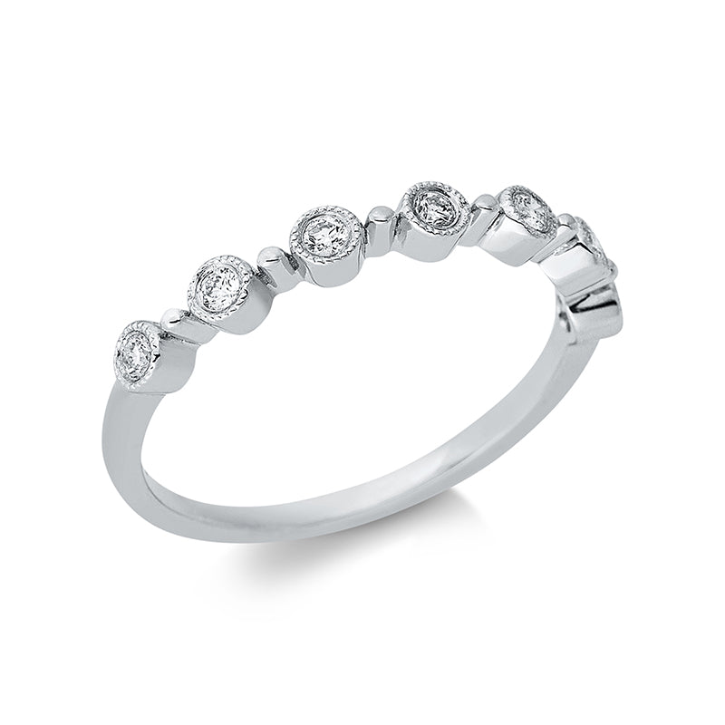 Ring 18 kt WG, 7 Brill. 0,13 ct, W-pi