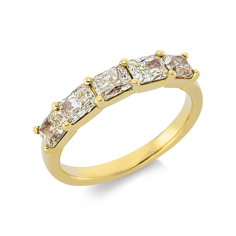 Ring 18 kt GG, 5 Fant-Schl. 1,65 ct, gelb