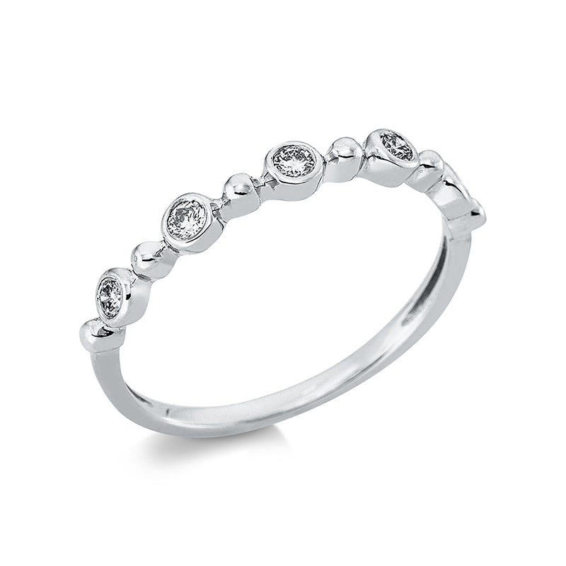 Ring 18 kt WG+GG+RG, 21 Brill. 0,08 ct, TW-si