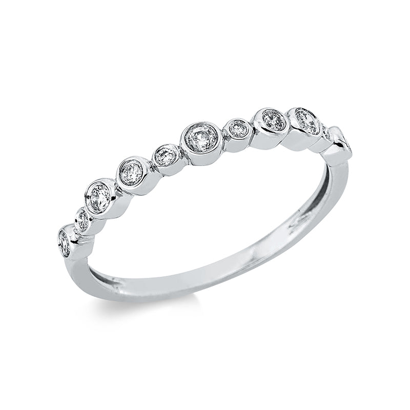 Ring 18 kt WG, 4 Brill. 0,06 ct, TW-si, 3 Brill. 0,08 ct, TW-si, 4 Brill. 0,04 ct, TW-si