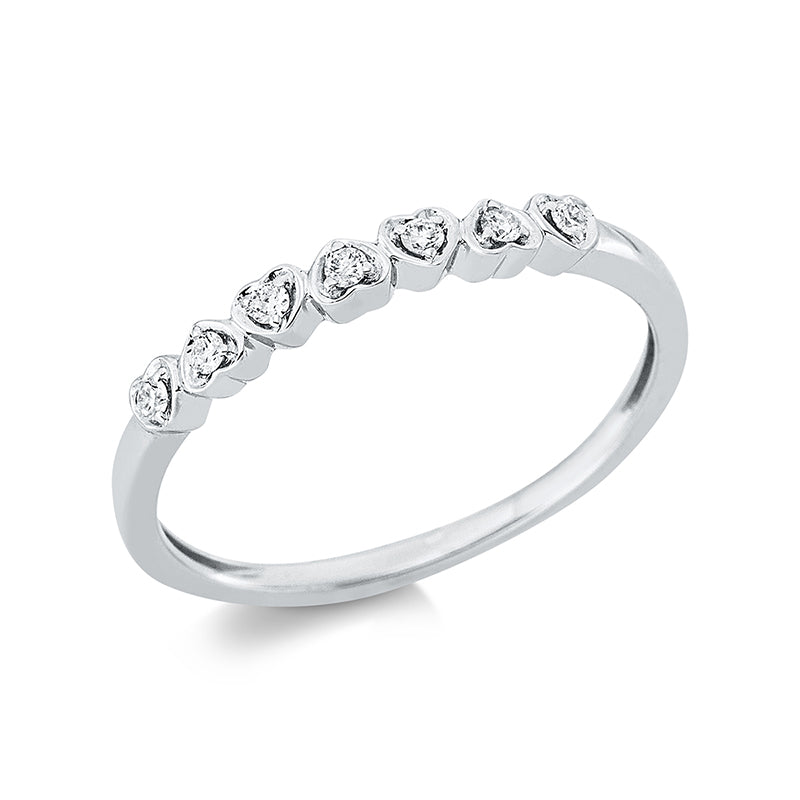 Ring 18 kt WG, 7 Brill. 0,08 ct, TW-si