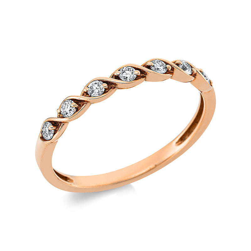 Ring 18 kt RG. 7 Brillanten 0.18 ct. TW-si. Weite:54