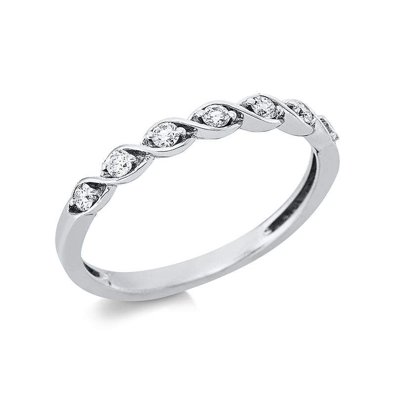 Ring 18 kt WG. 7 Brillanten 0.18 ct. TW-si. Weite:54