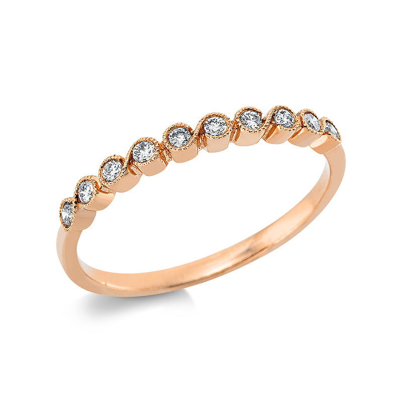Ring 18 kt RG, 10 Brill. 0,15 ct, TW-si