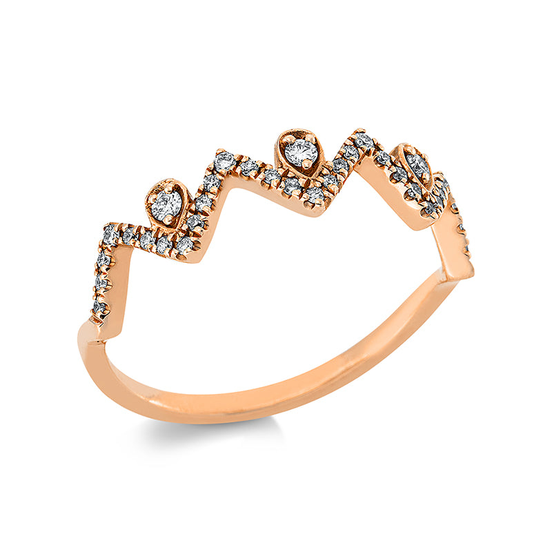 Ring 18 kt RG, 34 Brill. 0,19 ct, TW-si