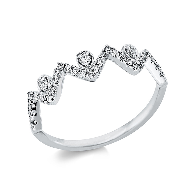 Ring 18 kt WG, 34 Brill. 0,20 ct, TW-si