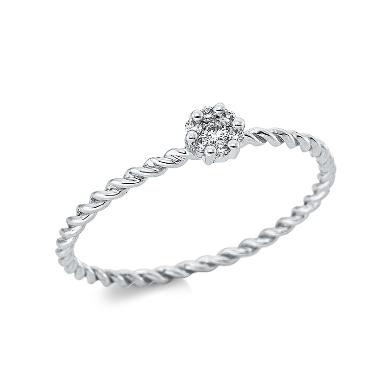 Ring 18 kt WG, 7 Brill. 0,06 ct, TW-si