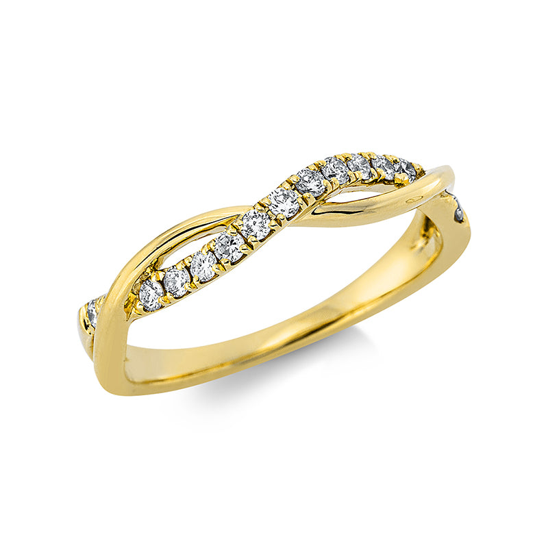 Ring 18 kt GG, 13 Brill. 0,22 ct, TW-si
