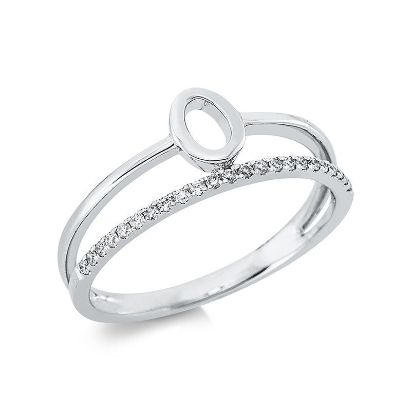 Ring 18 kt WG, 23 Brill. 0,12 ct, TW-si