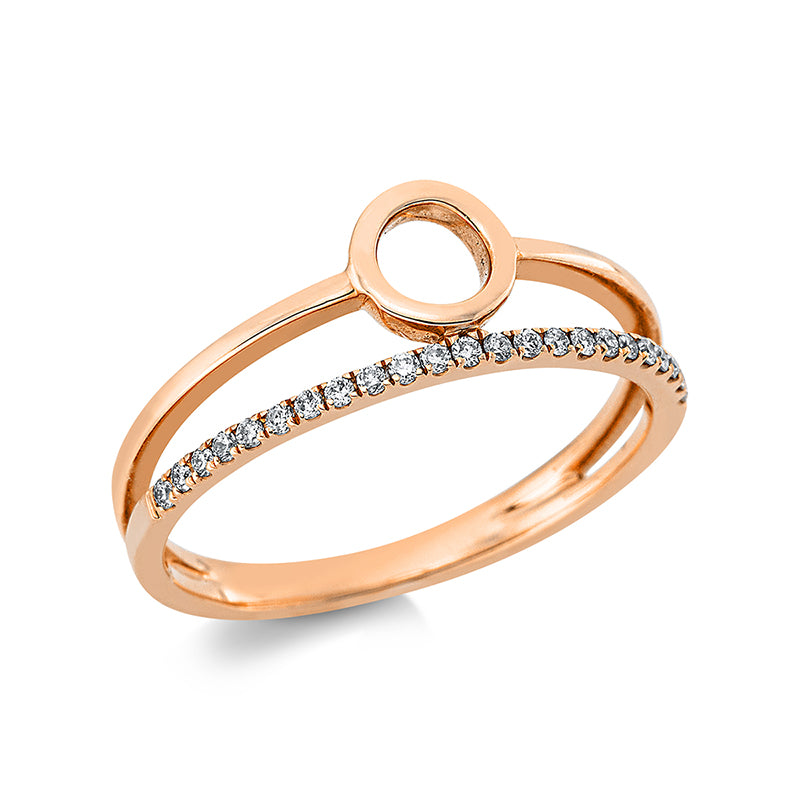 Ring 18 kt RG, 23 Brill. 0,12 ct, TW-si