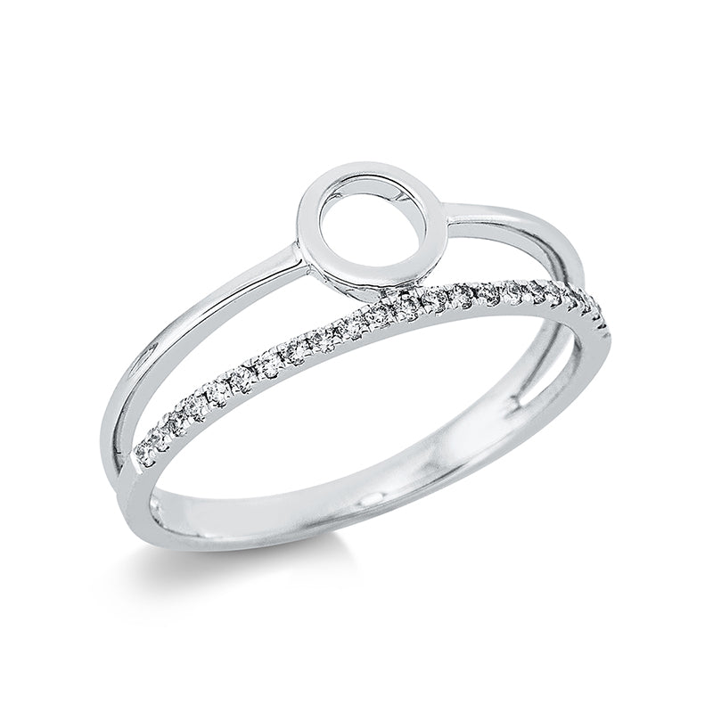 Ring 18 kt WG, 23 Brill. 0,12 ct, TW-si