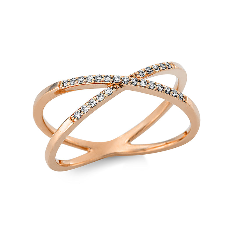 Ring 18 kt RG, 25 Brill. 0,10 ct, TW-si
