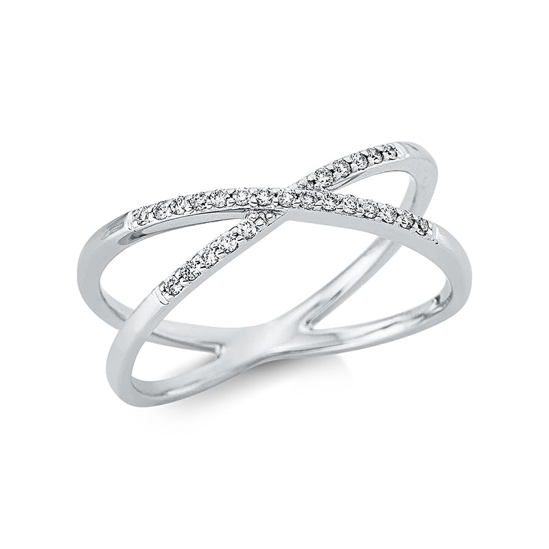 Ring 18 kt WG. 25 Brillanten 0.12 ct. TW-si. Weite:54