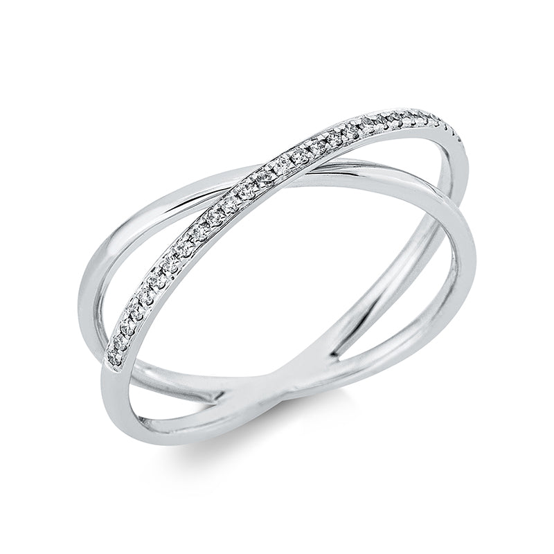 Ring 18 kt WG. 29 Brillanten 0.09 ct. TW-si. Weite:54