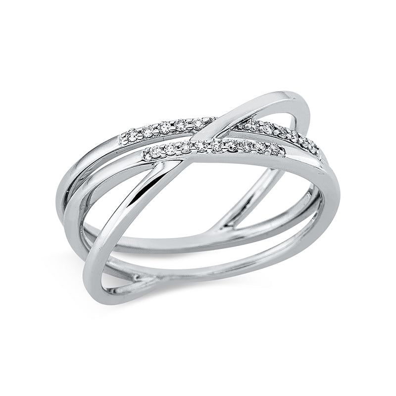 Ring 18 kt WG, 20 Brill. 0,10 ct, TW-si