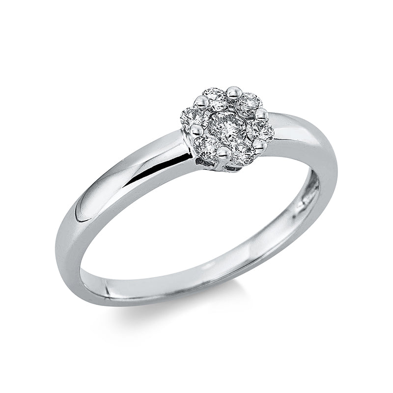 Ring 18 kt WG, 7 Brill. 0,26 ct, TW-si