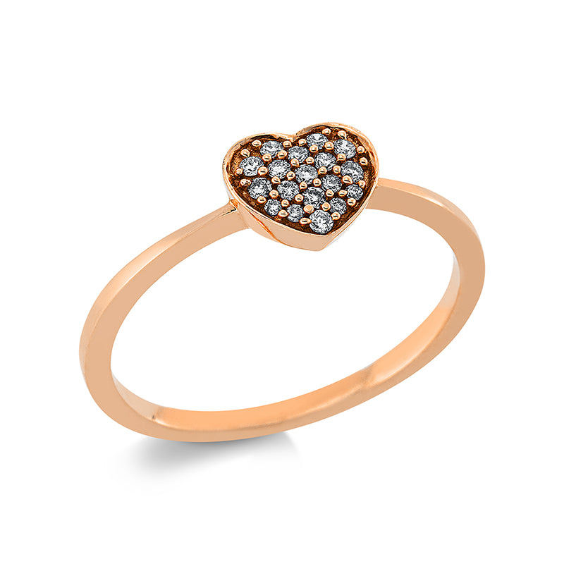 Ring 18 kt RG, 18 Brill. 0,11 ct, TW-si