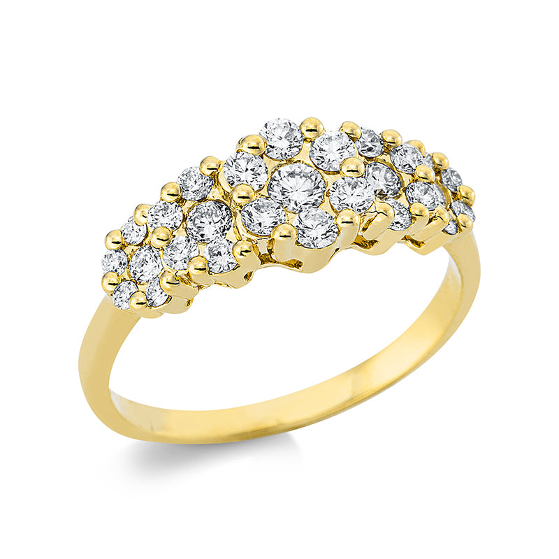 Ring 18 kt GG, 11 Brill. 0,46 ct, TW-si, 16 Brill. 0,25 ct, TW-si