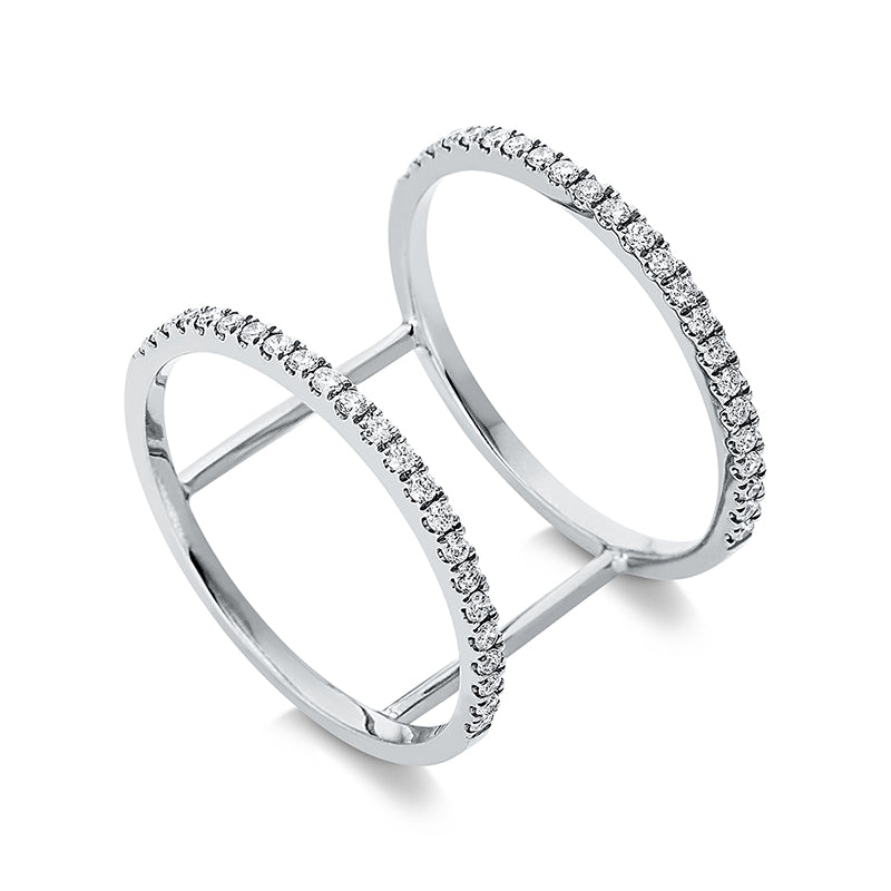 Ring 18 kt WG, 46 Brill. 0,32 ct, W-si