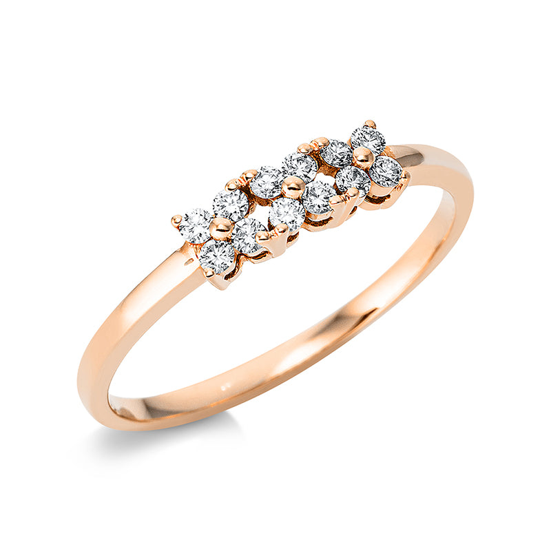 Ring 18 kt RG, 12 Brill. 0,16 ct, W-si