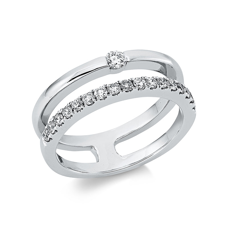 Ring 18 kt WG, 18 Brill. 0,40 ct, TW-si