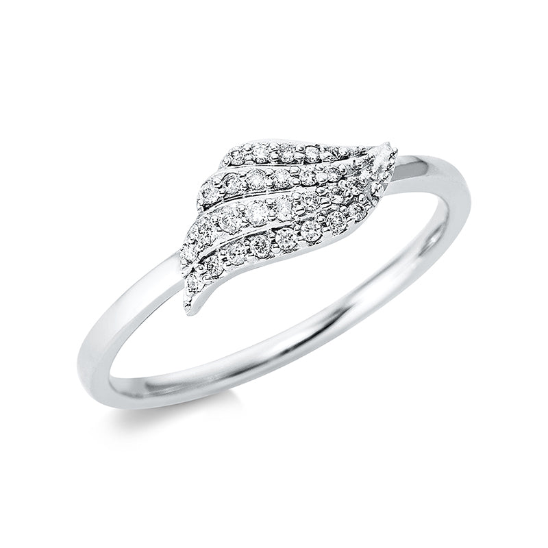 Ring 18 kt WG, 27 Brill. 0,10 ct, W-si