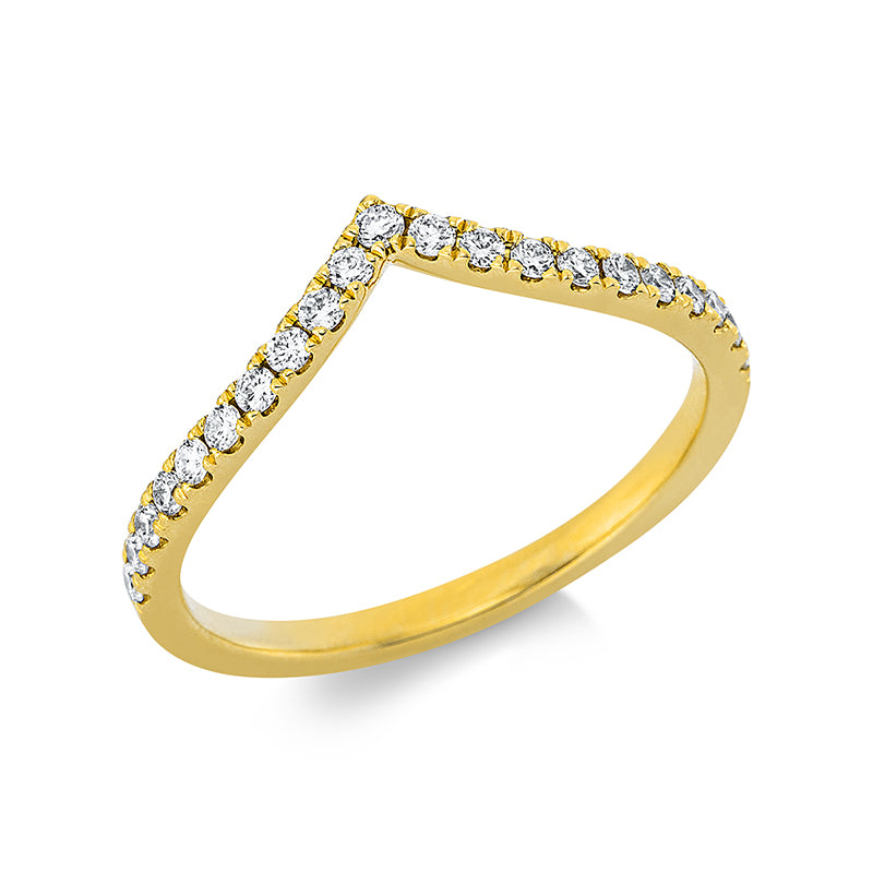 Ring 18 kt GG. 21 Brillanten 0.25 ct. TW-si. Weite:53