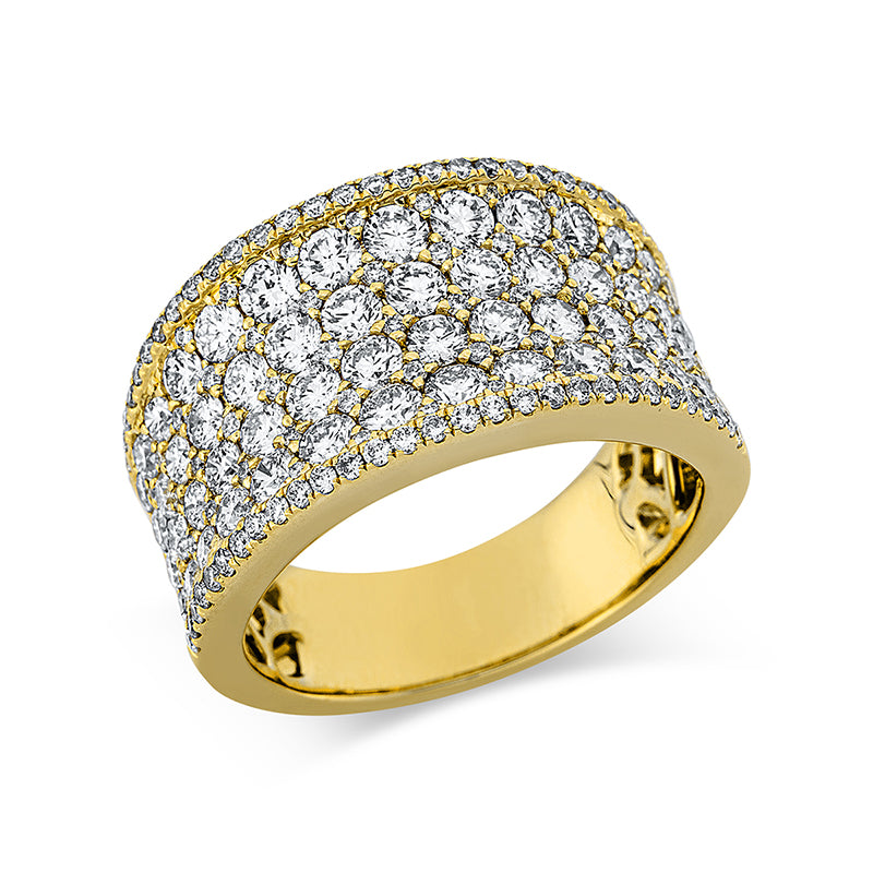 Ring 18 kt GG, 8 Brill. 0,16 ct, TW-si, 40 Brill. 1,41 ct, TW-si, 8 Brill. 0,41 ct, TW-si, 111 Brill. 0,43 ct, TW-si