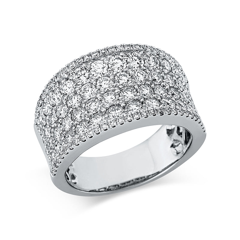 Ring 18 kt WG, 8 Brill. 0,17 ct, TW-si, 40 Brill. 1,41 ct, TW-si, 8 Brill. 0,40 ct, TW-si, 111 Brill. 0,42 ct, TW-si