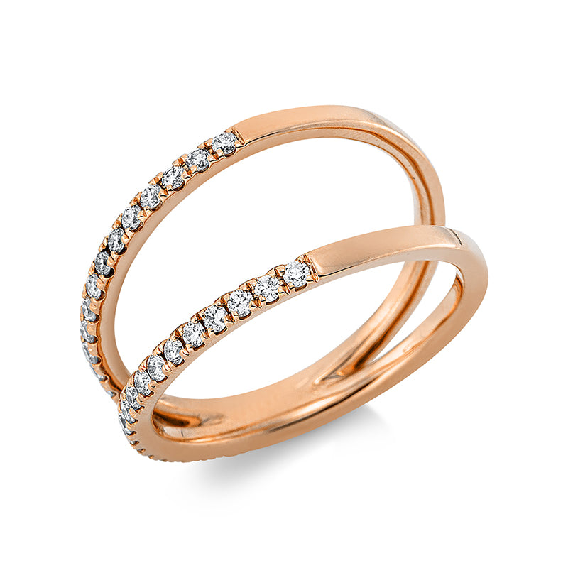 Ring 18 kt RG, 38 Brill. 0,37 ct, TW-si