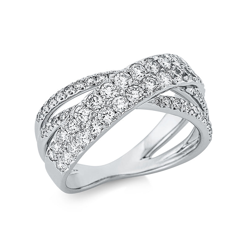 Ring 18 kt WG, 34 Brill. 0,43 ct, TW-si, 26 Brill. 0,86 ct, TW-si, 22 Brill. 0,08 ct, TW-si