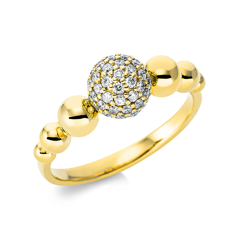Ring 18 kt GG, 46 Brill. 0,42 ct, W-pi