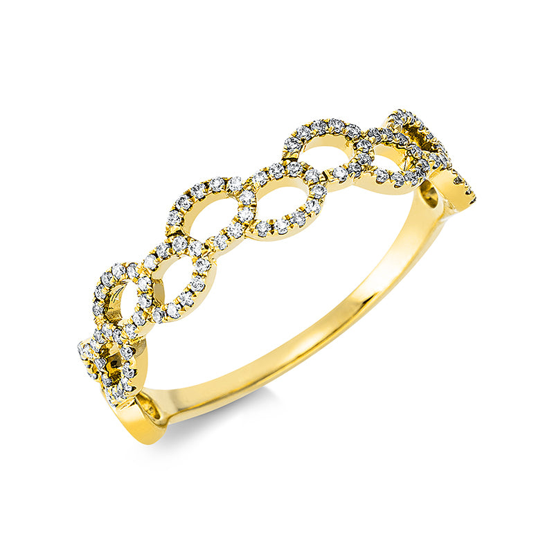 Ring 18 kt GG, 90 Brill. 0,18 ct, W-pi