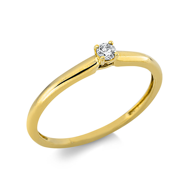 Ring 18 kt GG, 1 Brill. 0,07 ct, TW-pi
