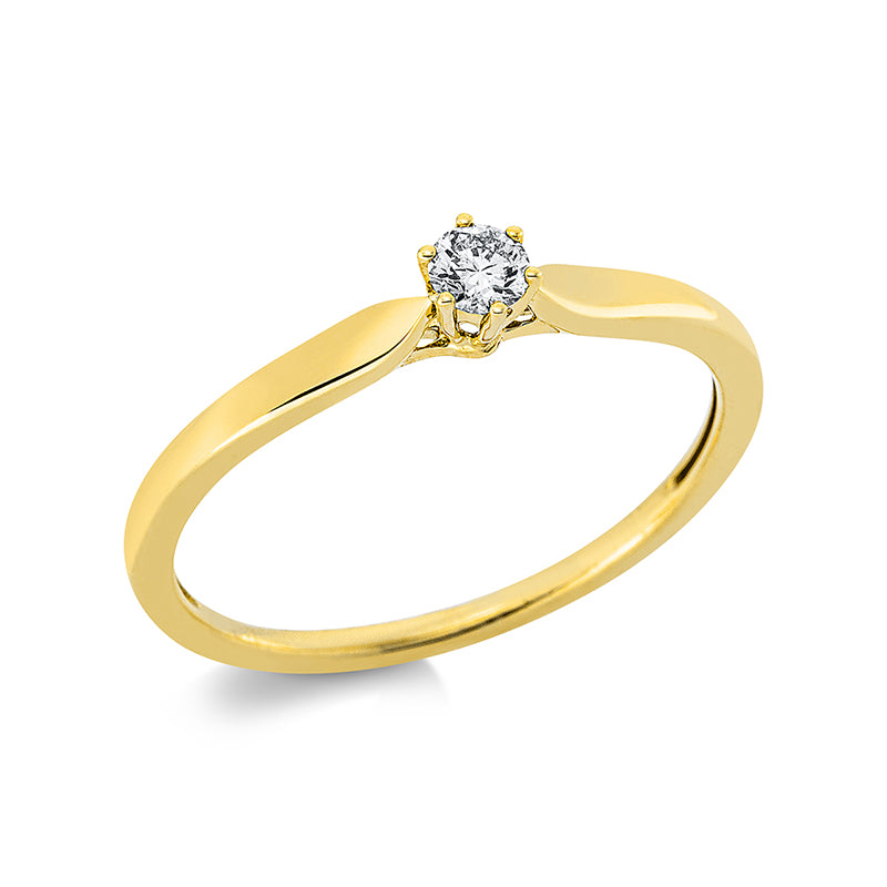 Ring 18 kt GG, 1 Brill. 0,11 ct, TW-pi