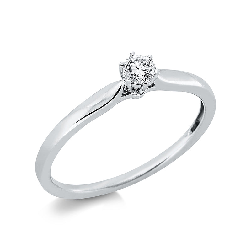 Ring 18 kt WG, 1 Brill. 0,16 ct, TW-pi