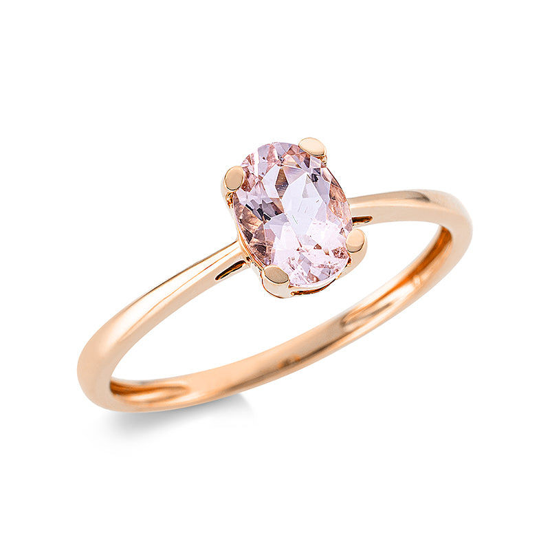 Ring 18 kt RG, 1 Morganit 0,65 ct rosa