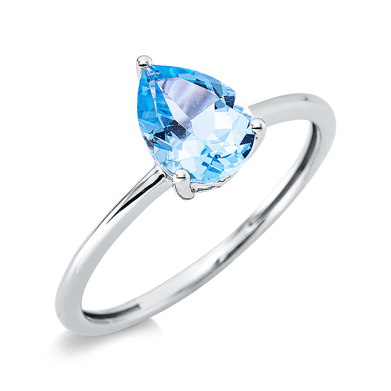 Ring 18 kt WG, 1 Topas 1,30 ct blau