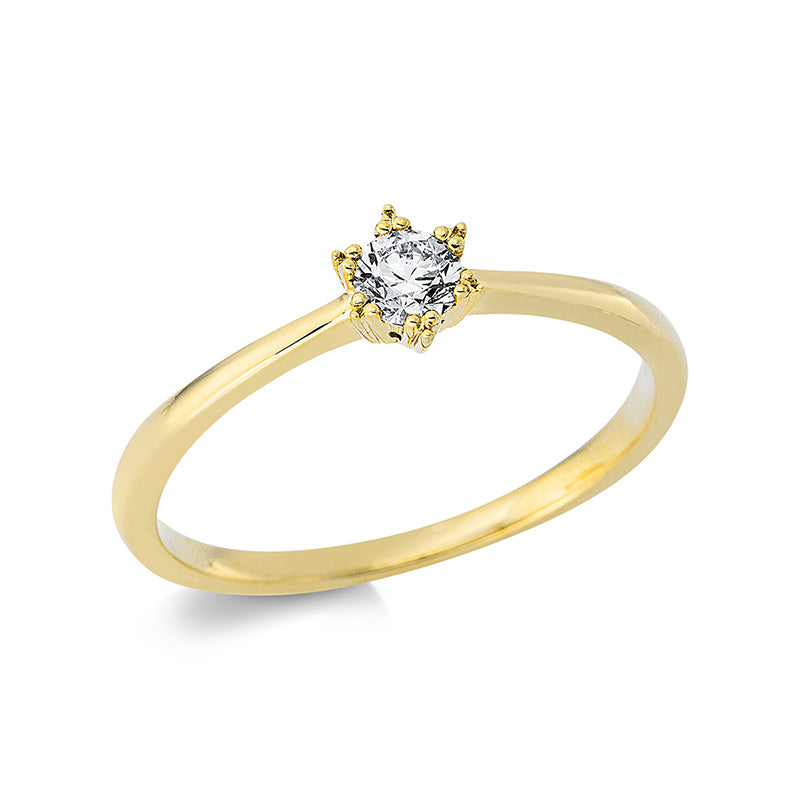 Ring 18 kt GG, 1 Brill. 0,18 ct, TW-si