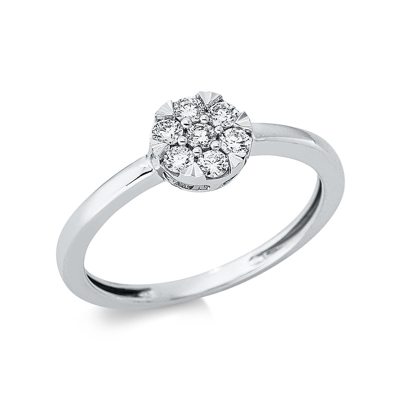 Ring 18 kt WG, 7 Brill. 0,24 ct, TW-si