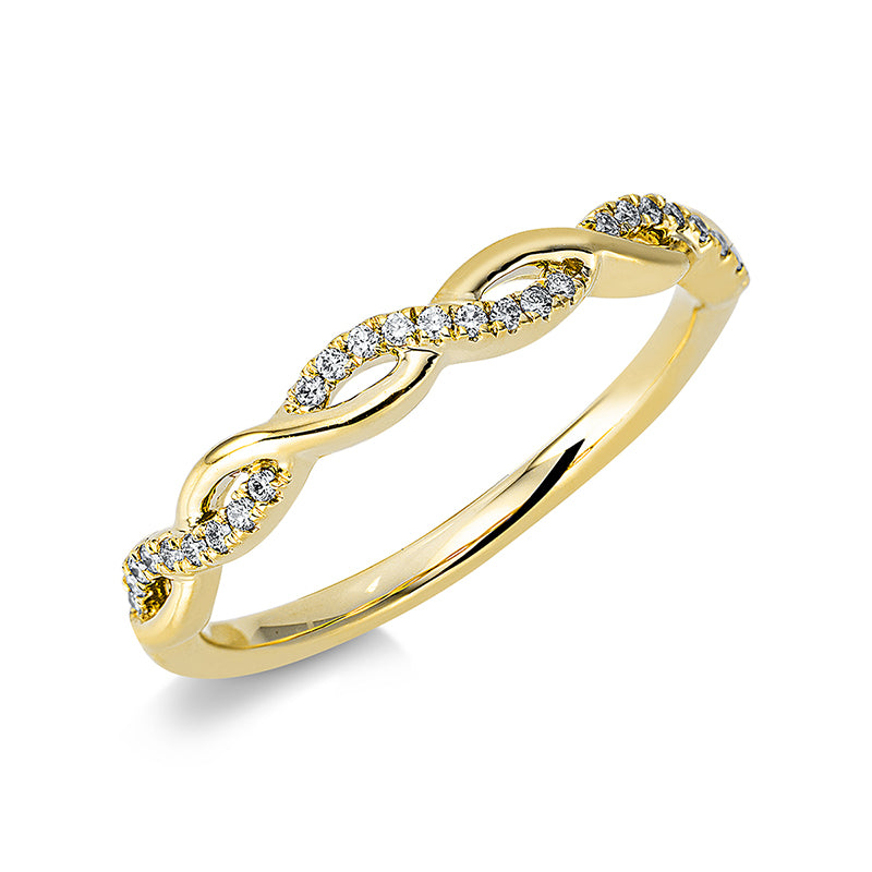 Ring 18 kt GG, 27 Brill. 0,10 ct, TW-si