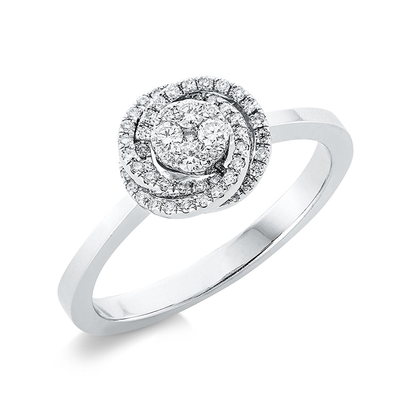 Ring 18 kt WG, 57 Brill. 0,20 ct, F-si