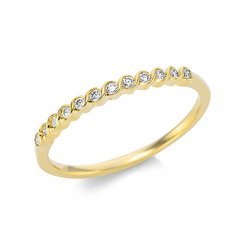 Ring 18 kt GG, 12 Brill. 0,11 ct, TW-si