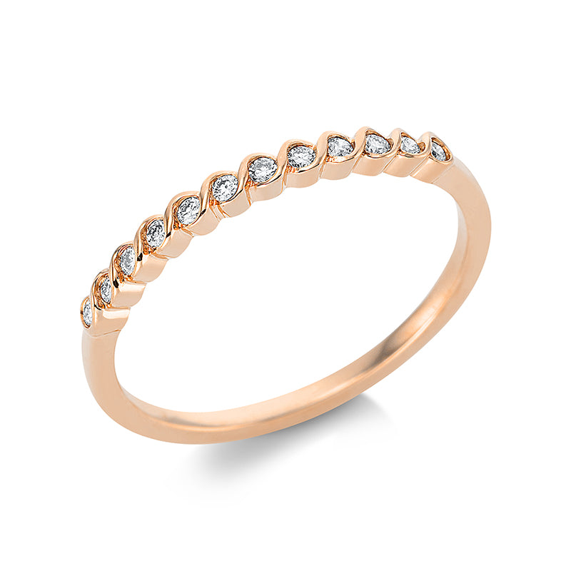 Ring 18 kt RG, 12 Brill. 0,11 ct, TW-si