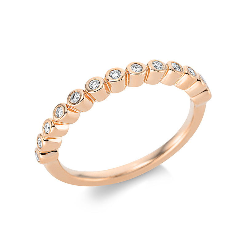 Ring 18 kt RG, 13 Brill. 0,15 ct, TW-si