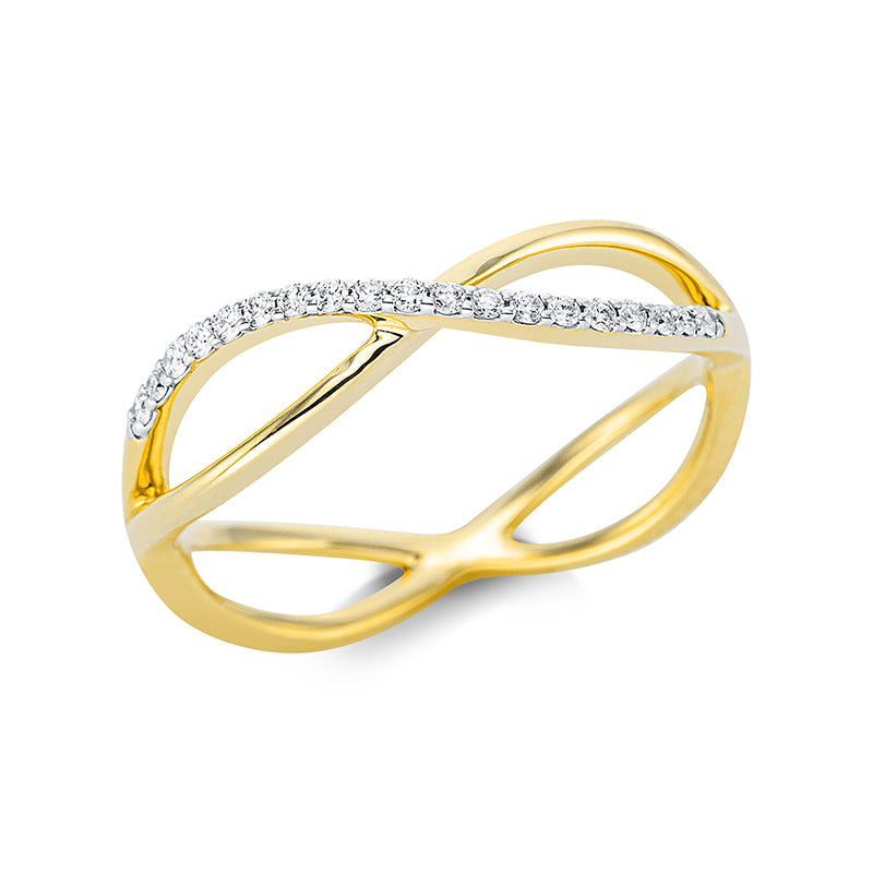 Ring 18 kt GG, 19 Brill. 0,09 ct, TW-si