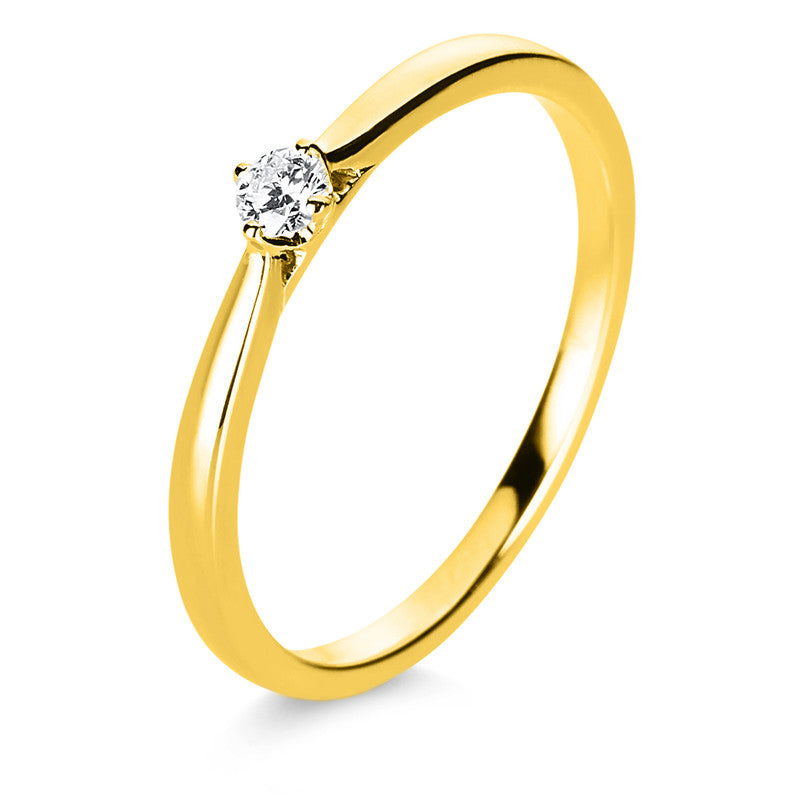 Ring 14 kt GG, 1 Brill. 0,08 ct, TW-si