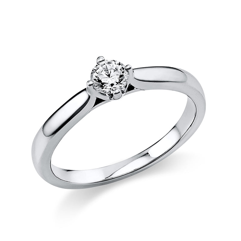 Ring 4er-Krappe 950 Pt Platin. 1 Brill. 0.25 ct. TW-si. B:2.0 mm. Weite:53